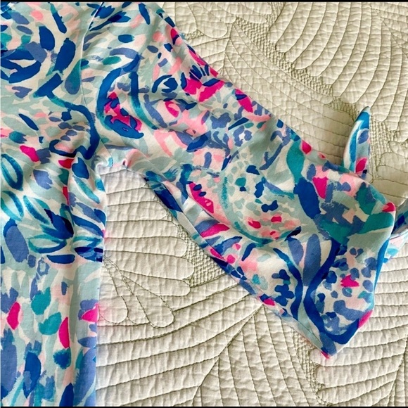 NWOT Lilly Pulitzer Preston Dress With Tie Sleeves In Breakaway TWave Party - Picture 12 of 15